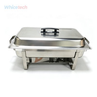 Matériel de restauration en acier inoxydable 201 WT-1012, ensemble de chauffe-plats rectangulaires pour buffet, ensemble de chauffe-plats pour buffet