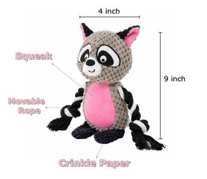 Juguetes de peluche para mascotas con sonido, cuerda, diseño de vaca, ratón, <span class=keywords><strong>mapache</strong></span>, oso, interactivos, para jugar al tira y afloja, nuevo diseño, venta al por mayor, juguetes para perros - Product Image 4