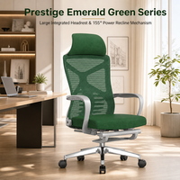 Chaise de bureau ergonomique inclinable à dossier haut en maille avec repose-pieds, inclinaison à 155 degrés, chaise de travail pivotante