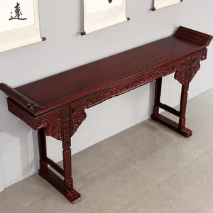 Table en bois massif de style chinois Long Qian Da Hong Sour Branch Nave, 12 pièces, et ensemble de 6 chaises en bois massif Nave. - Product Image 4