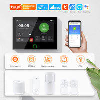 Kit de système d'alarme domestique intelligent Tuya 4G LTE WiFi avec écran tactile IPS 7 pouces, panneau d'alarme de sécurité sans fil anti-intrusion PST-G74-4G