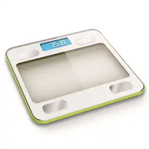 디지털 욕실 스마트 BMI 저울 역 LCD 디스플레이 강화 유리 바디 구성 분석기 체지방 규모