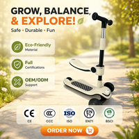 Trottinette 3-en-1 pour enfants, pliable, avec capote, certifiée CE, réglable, pour tout-petits, directement de l'usine