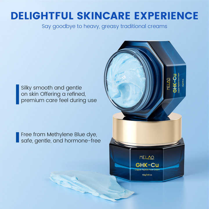 OEM ODM Fragrance-Free Non-Greasy Blue Copper Peptide Moisturizer With GHK- Cu for Mature Skin