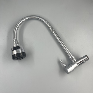 <span class=keywords><strong>Robinet</strong></span> <span class=keywords><strong>de</strong></span> cuisine moderne à eau froide à poignée unique avec douchette extractible rotative à 360 degrés, finition chromée, mural, pour le Brésil - Product Image 2