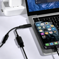 Adaptateur répartiteur USB-C OTG avec câble tressé à charge rapide PD pour téléphones mobiles, tablettes, ordinateurs portables et ordinateurs