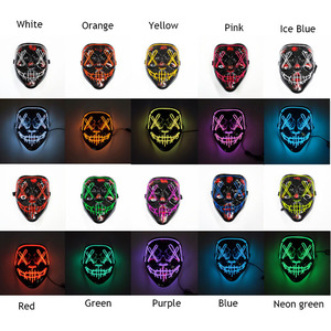 Máscara <span class=keywords><strong>de</strong></span> neón LED para Halloween, disfraz <span class=keywords><strong>de</strong></span> purga, máscara <span class=keywords><strong>de</strong></span> terror <span class=keywords><strong>de</strong></span> horror, disfraz <span class=keywords><strong>de</strong></span> Cosplay, para fiesta <span class=keywords><strong>de</strong></span> DJ, brillo <span class=keywords><strong>de</strong></span> luz - Product Image 4