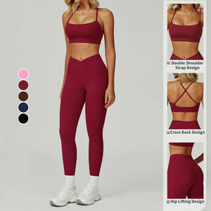 Abito da Yoga <span class=keywords><strong>aderente</strong></span> con Logo personalizzato nudo 6 pezzi ad asciugatura rapida morbido elastico alto da donna a vita alta da palestra da corsa - Product Image 3