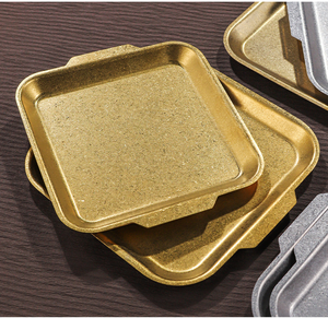 Bandeja de horno cuadrada de acero inoxidable antiadherente para galletas, pescado y platos al vapor - Placa de metal pulido para asar, 50 unidades, duradera - Product Image 3