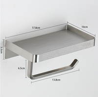 Support mural moderne en acier inoxydable argenté pour téléphone portable, porte-rouleau de papier toilette, accessoire de cuisine et de salle de bain