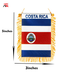 Bandera Nacional de Costa Rica con Flecos para Colgar, Mini Bandera Patriótica para Eventos Deportivos con Borla Dorada, Venta al Por Mayor - Product Image 5