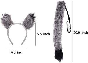 Halloween Grappig Feest Hoofdband <span class=keywords><strong>Wolf</strong></span> Kostuum Jurk Up Halloween <span class=keywords><strong>Wolf</strong></span> Staart En Oren Set Kostuum Accessoires Voor Kinderen - Product Image 2