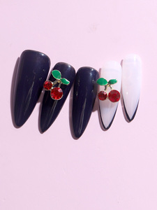 TSZS cerise brillant doux ren fruits diamant cristal métal bordure 3D Nail Art strass ongles décoration accessoires - Product Image 5