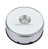 Base d'affichage LED rotative ronde alimentée par USB et batterie pour l'art du cristal support de lampe à lumière blanche colorée rotative Base en cristal