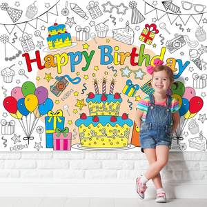 Póster Educativo <span class=keywords><strong>de</strong></span> Papel para Colorear Personalizado con Diseño <span class=keywords><strong>de</strong></span> Feliz <span class=keywords><strong>Cumpleaños</strong></span> para Niños, Uso en el Aula, Tamaño Gigante, Decoración <span class=keywords><strong>de</strong></span> Pared o Mesa - Product Image 5