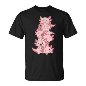 Camiseta Kawaii con Diseño de Axolote Anime para Uso Promocional - Product Image 1