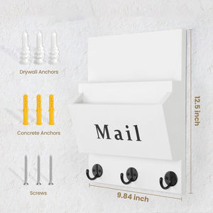 Mail En Sleutels Hebben <span class=keywords><strong>2</strong></span> Mail Organizer Slots En <span class=keywords><strong>3</strong></span> Haken Met Sleutelgatbeugels - Product Image 6