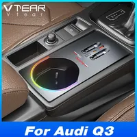 Station d'accueil Vtear pour voiture, câble de charge rapide rétractable 65W, hub, pièces de décoration intérieure, accessoires automobiles pour Audi Q3 f3 2019-2026