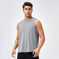 Chaleco Deportivo sin Mangas para Hombre, Ligero, Holgado, Transpirable, de Punto, con Bordado, de Secado Rápido, para Entrenamiento y Running