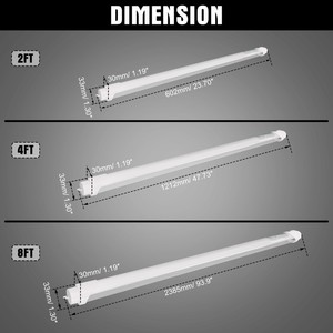 Tube LED T8 en stock aux États-Unis, 2ft, 4ft, 8ft, 48W, 60W, éclairage commercial et de bureau, rénovation, certifié ETL DLC - Product Image 3