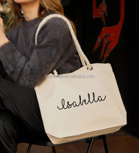 Bolsa de Mano de Lona Gruesa con Logotipo Personalizado, Bolsa de Mano con Cordón, Estampado Completo, Bolsa de Hombro de Lona con Bolsillo y Cremallera - Product Image 5