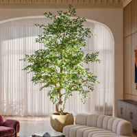 Arbre artificiel d'automne, faux feuillage d'automne, feuilles rouges orangées réalistes, grand arbre en pot pour décoration intérieure, vente en gros
