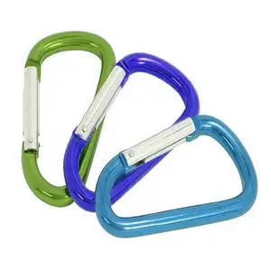 High resistance solid large locking hook carabiner small mini 5kn mounted lock aluminum zinc alloy carabiner clip