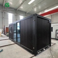 Maison conteneur mobile de 20 pieds montée sur remorque, café mobile avec escalier, unité commerciale préfabriquée pour restauration rapide, magasin en plein air