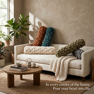 Nordique créatif luxe doux Spandex tissé noeud oreiller tressé bureau décoration <span class=keywords><strong>lit</strong></span> coussin voiture canapé siège pour la lecture et le repos au <span class=keywords><strong>lit</strong></span> - Product Image 6