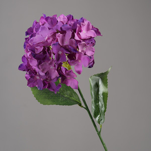 Flores Artificiales de Hortensia, Color Morado Intenso, Rama Individual, Arreglo Floral Realista, Decoración de Escritorio - Product Image 4