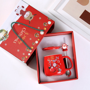 Tasses à thé et soucoupes en porcelaine de luxe avec motif de Père Noël en céramique, tasses à café promotionnelles pour cadeaux de Noël - Product Image 1