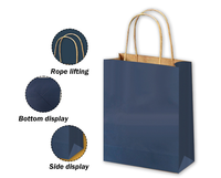Sacs en papier kraft brun classiques personnalisés avec ruban/cordes en coton, sacs cadeaux recyclables pour supermarchés et commerces de détail, logo personnalisé