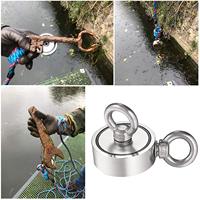 Super Forte Néodyme Aimant de Pêche Kit D60mm-D90mm Lourd Néodyme Aimant Poissons