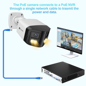 Caméra de sécurité IP bullet 4COVR 4K PoE à double objectif 8MP 180 degrés, caméra filaire à double éclairage, vision nocturne couleur, communication bidirectionnelle - Product Image 4