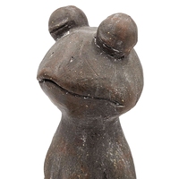 30,5x16,5x34,3 cm Braune Magnesium-Yoga-Frosch-Figur in Lotus-Position mit Goldakzenten