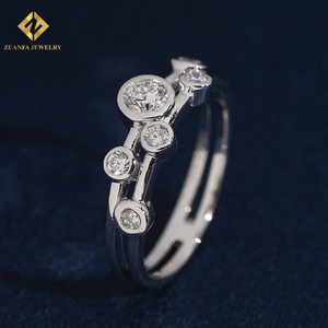 Bague ZUANFA JEWELRY s925 NGTC avec diamant de laboratoire, sertissage à bulles, pour femme - Product Image 6