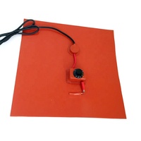 Plaque chauffante en silicone flexible et pliable 200x200mm 220V 180W avec thermostat à molette pour impression 3D sur surface incurvée et transfert thermique sur cylindre