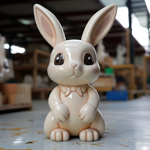 ตุ๊กตากระต่ายพีวีซีขึ้นรูปตามสั่ง สูงสุด 3.9 นิ้ว ของตกแต่งภายในบ้าน สไตล์โมเดิร์น ของขวัญสำหรับห้องนั่งเล่น - Product Image 3