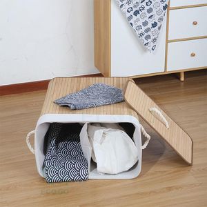 Large Eco-Friendly <b>Bamboo</b> <b>Laundry</b> <b>Basket</b> with Handles Modern Multifunction Clothing Organizer for Bathroom - Product Image 2