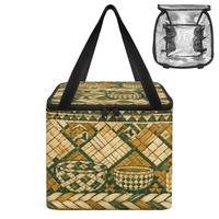 Sac à lunch isotherme portable avec imprimé botanique tropical en feuilles de noix de coco et doublure en feuille métallisée épaisse