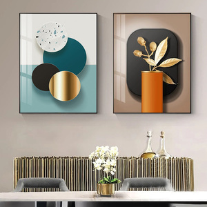 Décoration murale moderne et luxueuse de salon Art botanique doré Impressions sur toile Visualisations 3D Photos Supports Papier de base - Product Image 3