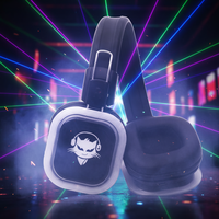 NOUVEAU Système de casques et d'émetteur Silent Disco F39 avec 3 ou 5 canaux et logo LED pour événements festifs