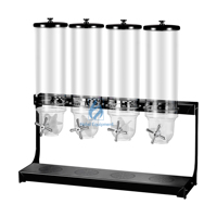 Distributeur de céréales à double baril en acier inoxydable Distributeur vertical de céréales à grains secs pour hôtels et restaurants