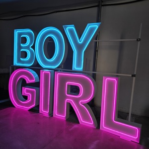 Lettres lumineuses BOY GIRL en acier inoxydable étanches IP65 avec contrôle par application <span class=keywords><strong>pour</strong></span> la décoration d'événements de révélation du sexe - Product Image 4