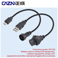 Bayoneta Micro USB macho a macho conector de enchufe recto con Cable 0,5 M 1M 2M conector impermeable montado en la parte posterior