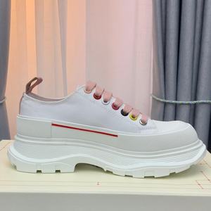 Zapatillas de lona de diseñador de alta gama para mujer, estilo casual, con cordones, suela gruesa, personalizables, blancas, para caminar, para mujer y hombre - Product Image 5