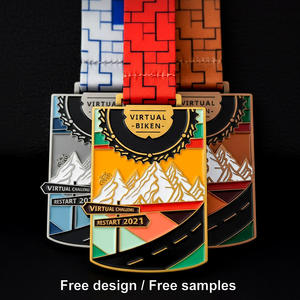 Campione Gratuito Medaglia Personalizzata per Gara di Mountain Bike Dorata - Product Image 1