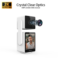Caméra PTZ intérieure intelligente WiFi SIXWGH 2K 4MP Tuya, caméra de sécurité vidéo intelligente pour la maison avec suivi de mouvement IA et écran de 3,2 pouces