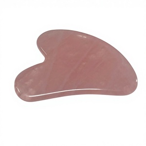 Rose Quartz Guasha Board Heart Shape Facial <b>Massage</b> Stone Natural Crystal <b>Tool</b> - Product Image 5
