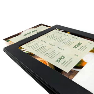 Menu LED rechargeable en cuir A5/A6 pour restaurants, clubs et bars – 2 vues, support de table - Product Image 4